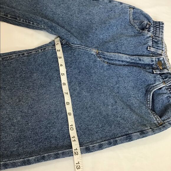 Vintage 80’s LEE Jeans Elastic Waist Fly Zip High Rise Crop Jeans Sz 10 - Picture 12 of 16